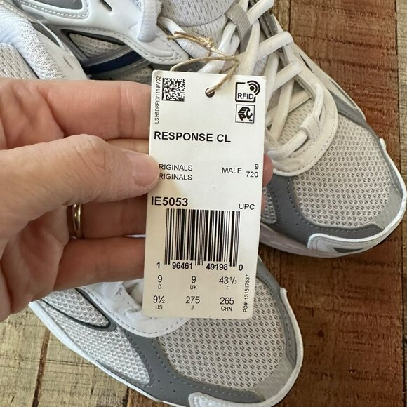 Adidas Mens Response CL Running Shoes Size 9.5 White & Grey Mesh Sneakers - Picture 7 of 8